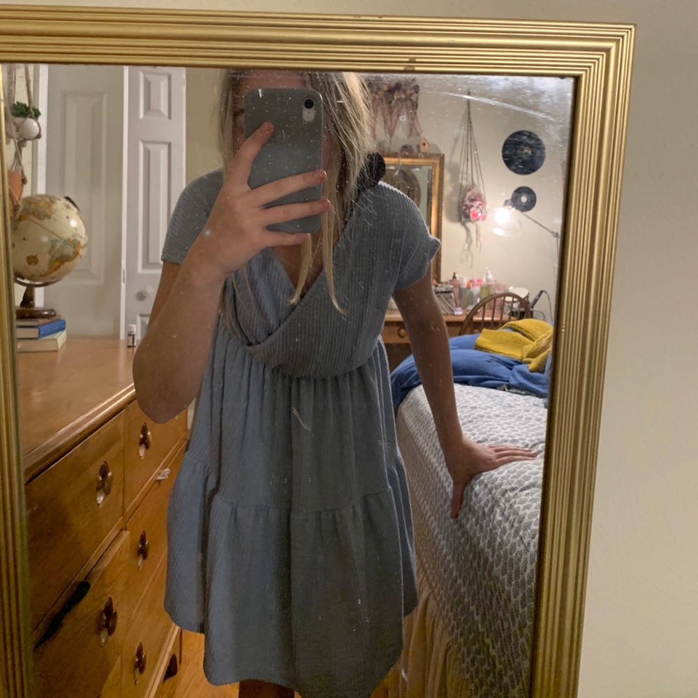 Light Blue Wrap Dress
